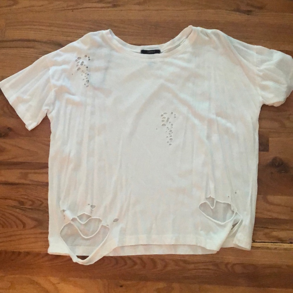 White distressed T-shirt
